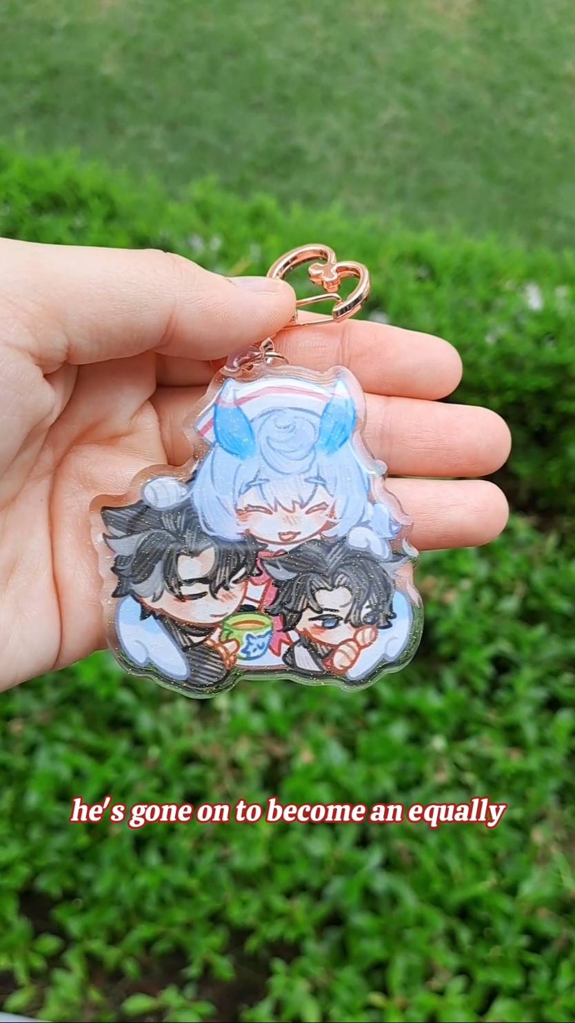 some people asked me why no neuvillette, but i wanted to focus on sigewinne's relationship with the humans. neuvi already has his own keychain with the melusines 💖 #sigewinne #wriothesley #fontaine #GenshinImpact 