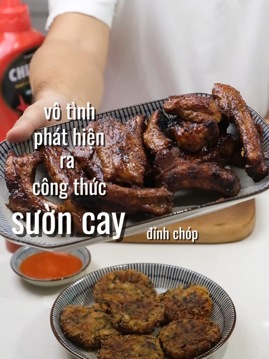 Công thức sườn cay mới tinh. Cơm nhà. Hôm nay mẹ muốn ăn gì ep 11. Sườn cay nướng, chả nấm. #vanmonngonbungvi #thomcaydungthayottrai #tuongotchinsu