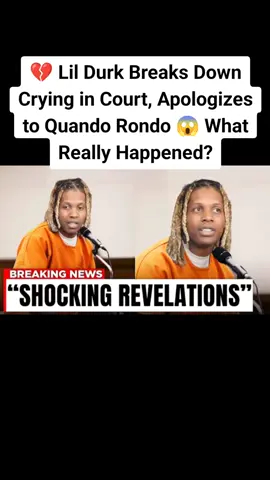 Lil Durk shocked everyone in court with an emotional apology to Quando Rondo. Could this be the start of something unexpected? Watch till the end to see what went down! 👀 #LilDurk #QuandoRondo #UnexpectedMoments #LilDurk #QuandoRondo #HipHopDrama #TrendingNow #TikTokExclusive #EmotionalMoments #ViralNews