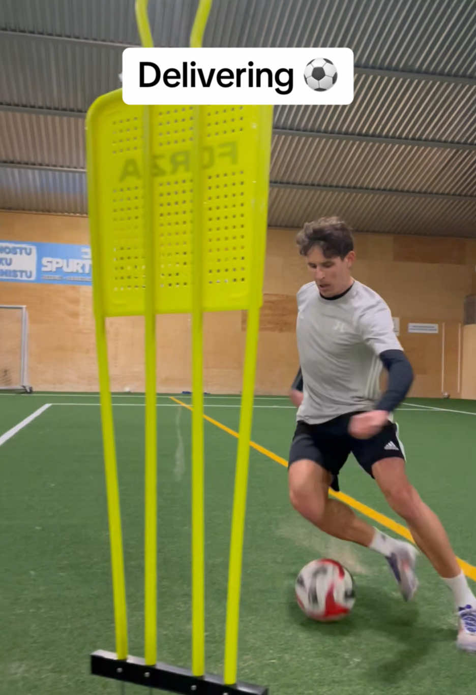 Delivering can be done by accure pass inside the penalty box. You can use mini goals @BazookaGoal to represent the key areas for the delivery. #elitefootballsquad #footballskills #soccerdrills #footballdrills #soccerskills #coaching #onlinecoach