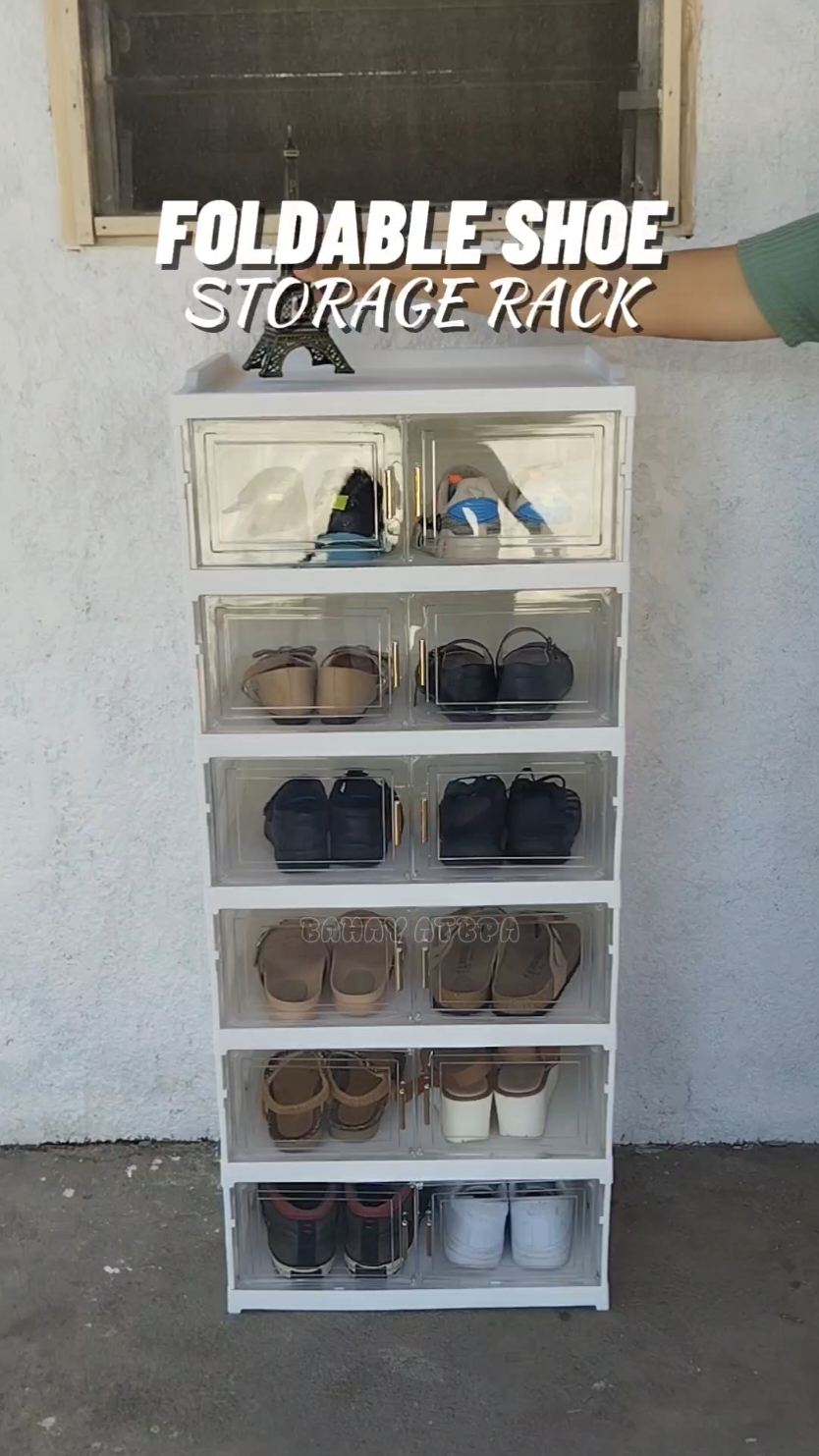 Foldable Shoe Storage Rack 👟 👠 ✨ #shoes #sneakers #sandals #boots #shoesorganizer #foldableshoeorganizer #foldableshoestorage #shoerack #bahayatbpa 