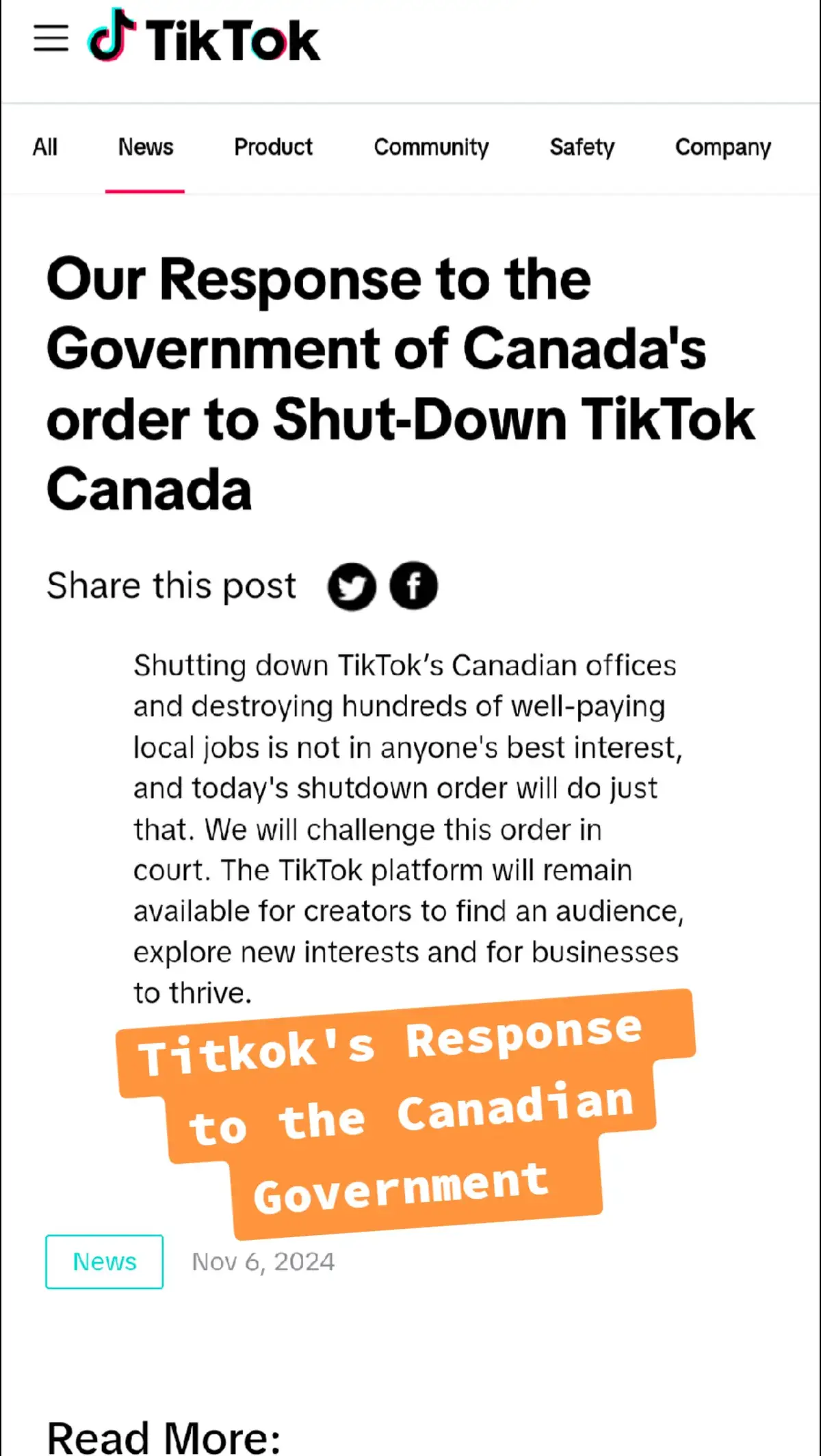 The recent decision to shut down TikTok’s Canadian offices will directly affect the employees currently working for the company in Canada. TikTok’s Canadian operations include roles in areas such as technology, marketing, customer support, and content moderation. These employees are now facing the prospect of losing their positions due to the shutdown. TikTok has been a key platform for Canadian businesses, especially small businesses, to reach wider audiences and grow their customer base. Many local businesses use TikTok for marketing and brand promotion, taking advantage of its large user base to increase visibility and drive sales. Canadian creators have also benefited from TikTok, using the platform to engage with global audiences and monetize their content. Creators earn income through brand partnerships, sponsored content, and other opportunities facilitated by the platform. The shutdown will limit their ability to continue generating income through TikTok. TikTok’s Canadian offices have played a role in the country’s growing tech sector, fostering local employment in digital roles and contributing to Canada’s tech ecosystem. Closing these offices removes a key player from the Canadian market and may affect international business ties and investment in the country’s tech landscape. #tiktok #tiktokcanada #tiktokclosure #supportcreators #tiktokban #tiktoknews #canadiannews @TikTok Canada @tiktok creators @TikTok @Globalnews.ca @ctvnewstoronto 