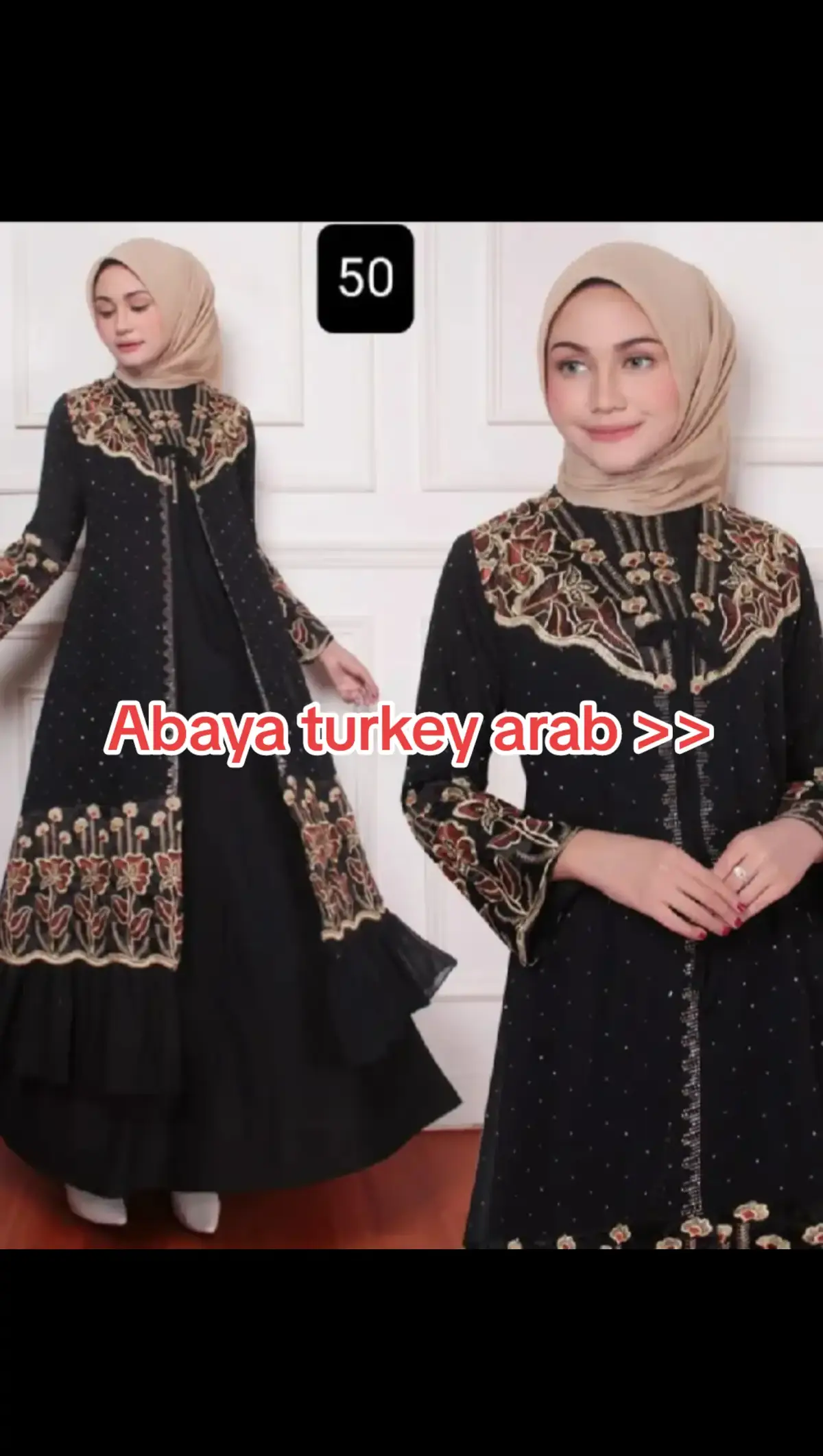 Abaya turkey arab terbaru 50 Bordir Ceruty Gamis Lembut baru Hanya Rp169.987!