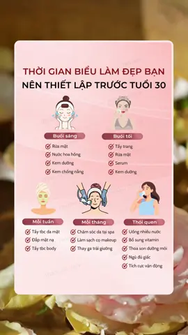 Thời gian biểu làm đẹp bạn nên thiết lập trước tuổi 30 #zoireview #xuhuong #goclamdep #beautytips #skincare 