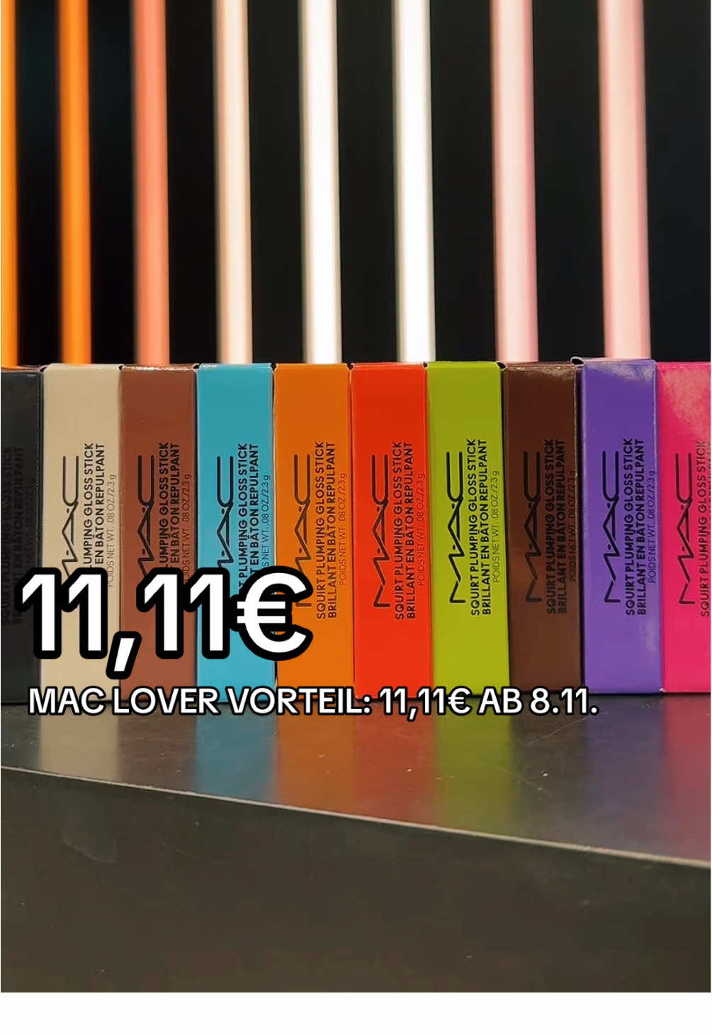 🎉 Der Countdown läuft! 🎉 MAC Cosmetics Fans, macht euch bereit – am 11. November ist es soweit: ausgewählte Produkte aus unserem Sortiment gibt es für nur 11,11 €! Aber Achtung, es gilt nicht auf das gesamte Sortiment, sondern auf ausgewählte Produkte. Darunter sind viele absolute TikTok-Favoriten, die ihr euch nicht entgehen lassen wollt! 🚀💄 Unsere MAC Lover Mitglieder haben das Glück, schon ab 8. November – Freitag – vor allen anderen zuzuschlagen und ihre liebsten, viralen Produkte für 11,11 € zu ergattern! Falls ihr noch kein MAC Lover seid, jetzt ist der perfekte Zeitpunkt, euch anzumelden und exklusive Vorteile zu sichern! 🌟 Seid schnell, denn diese Aktion bringt immer alle zum Ausflippen und die besten Deals sind schnell weg. 💥👄 Markiert euch den 11. November im Kalender und freut euch auf die heißesten MAC Produkte zum Hammerpreis! #1111 #singlesday @maccosmetics  #mac #maccosmetics #sale #1111Sale #MakeupSale #MACLover #BeautyDeals #lipstick #lipsquirt #gabriette #lippencil #srone #stonelipliner #lipliner #mascara #fixingspray #thanksitsmac #sellout #fyp #musthave #trend #trend #tiktokviral #viralmakeup #fypシ゚vira 