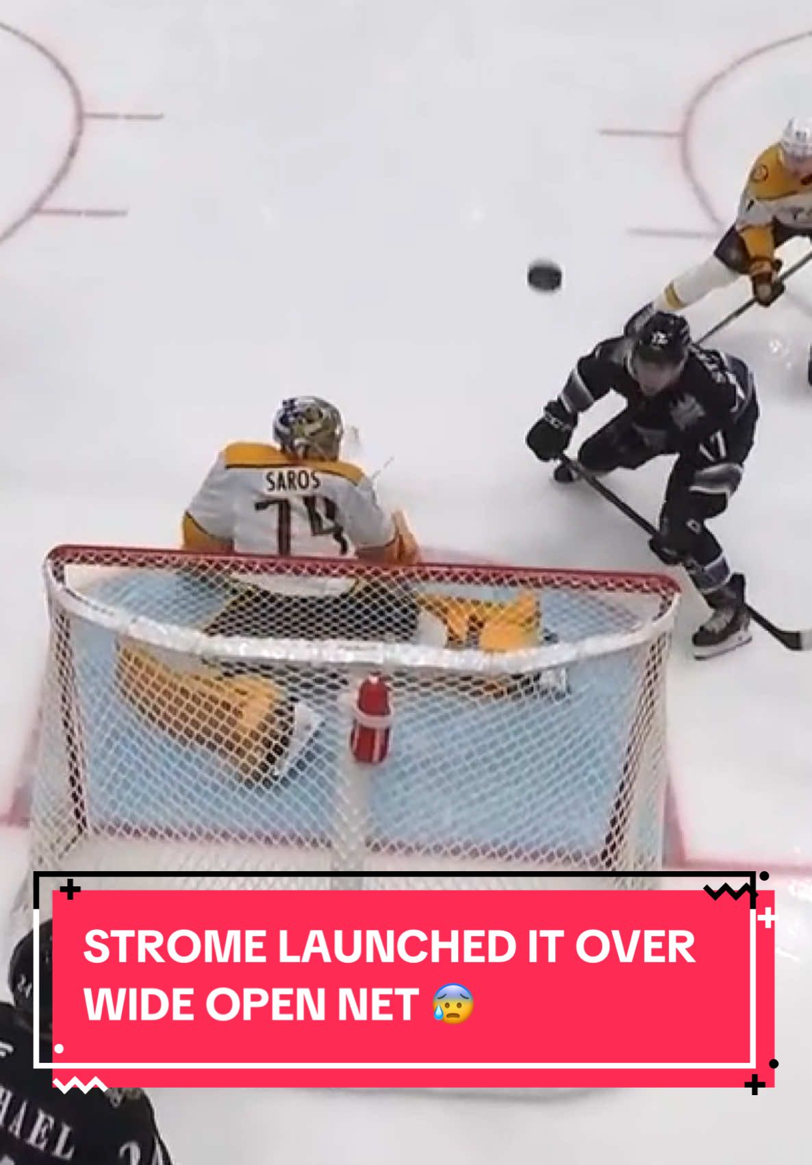 Strome had a wide open net and split the uprights instead 😬 #fyp #hockey #NHL #hockeytiktoks #washingtoncapitals #fail #funnyvideo 