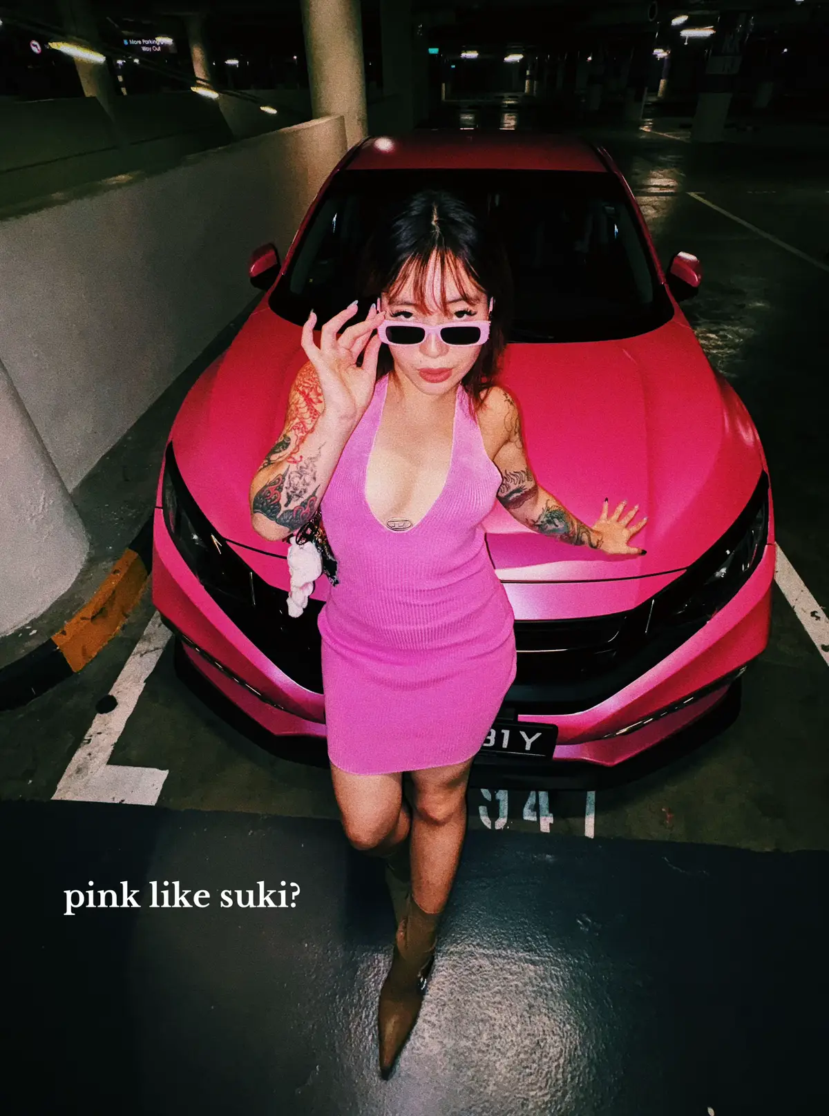 No costume but im basically more pink than suki so lets pretend it counts 😩💖💋 #sgtiktok #fyp #honda #car #suki 