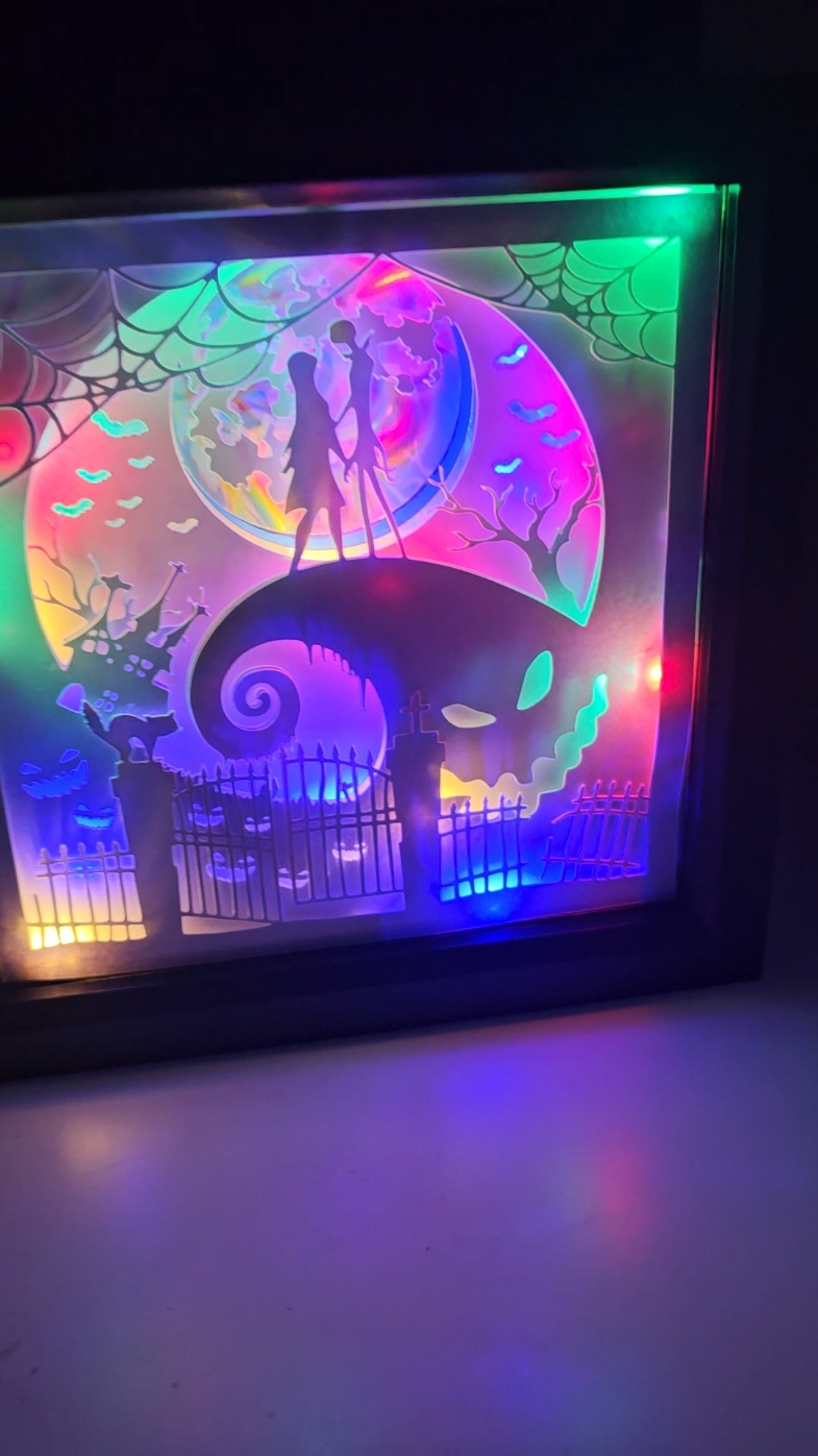 nightmare before christmas lightbox #nbc #nightmarebeforechristmas #jackskellington #sally #jackandsally #bespokegifts #giftseason 