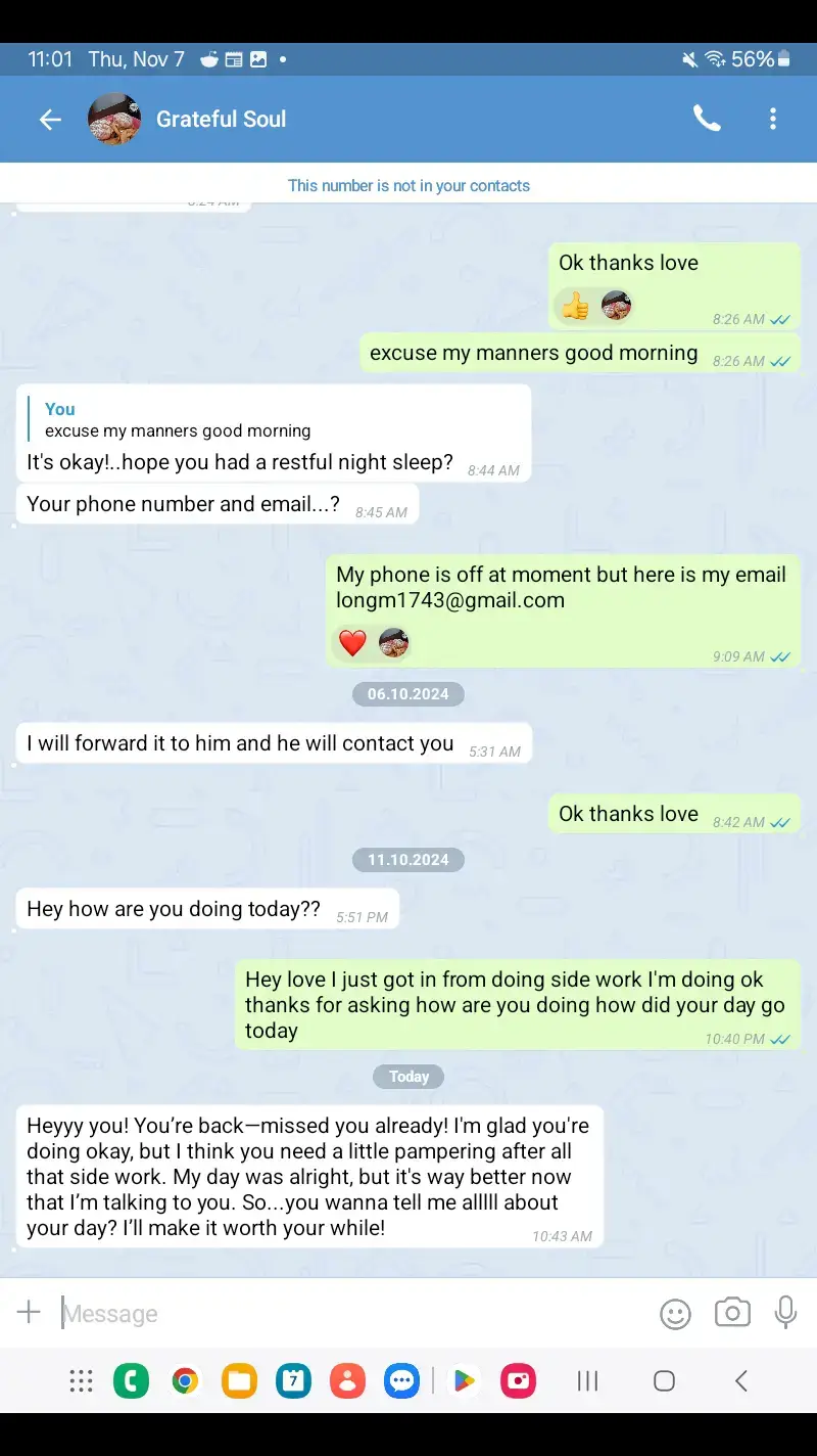 this how zangi app IS RIGGED AND DOCTORED LMFAO HOW MY LAST CONVERSATION 11.10.2024 AND TODAY IS THE 7TH? 🤔 MAKE IT MAKE SENSE 😂😂😂😂😂