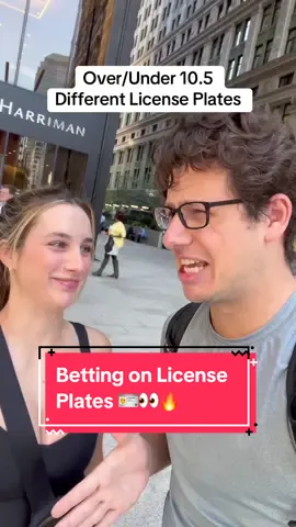 WHAT. A. LINE. 🤯 (Betting on License Plates) #handshakebets #challenge #couple 