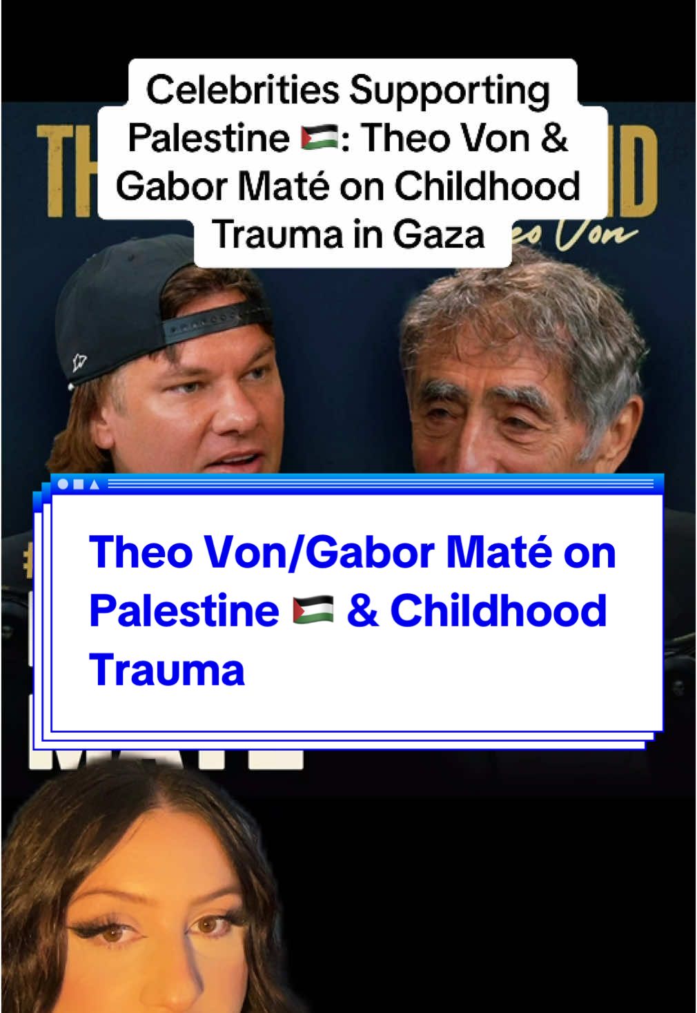 Theo Von cries for Palestinian kids with Dr. Gabor Maté. Who else is speaking up for Palestinians right now? #celebrity #popculture #podcast  