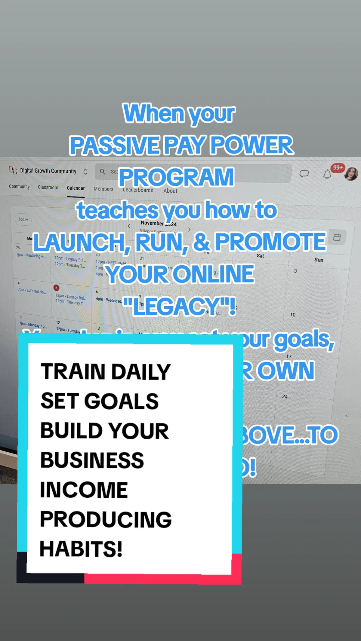 I have paid $$$$'s for OTHER PROGRAMS. THIS costs less than the phone in your hand The potential to grow am online $$$ machine that CHANGES YOUR LIFE & gives you the KNOWLEGE and TOOLS you need to reach your GOALS. NO OTHER PROGRAM DOES MORE to give you EVERYTHING YOU NEED TO SUCCEED. LOOK AT THAT CALENDAR. IF you want to learn how I am retiring my husband REACH OUT. #workfromanywhere #digitalmarketing #genxtiktokers#incomestreams#genxtiktokers#sahmsoftiktok#sahd