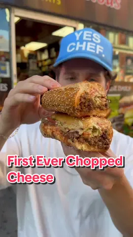 Trying the first ever chopped cheese  📍 Blue Sky Deli (Hajji’s), Harlem  #choppedcheese #nycsandwich #sandwich #sandwichtiktok #sandwichtok #nycchoppedcheese #harlem 
