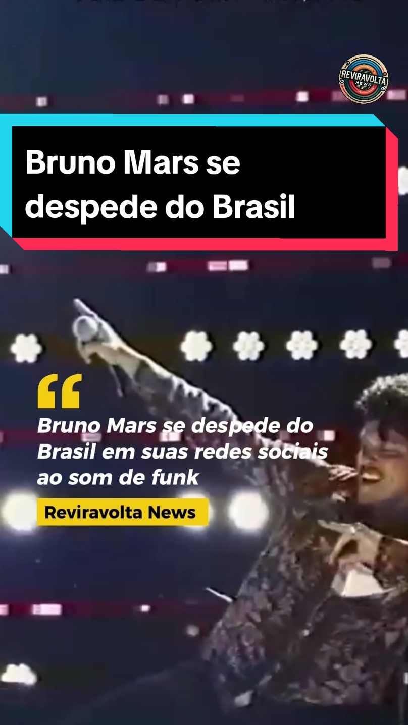 O cantor Bruno Mars se despede do Brasil em som de funk #brasil🇧🇷 #brunomars #funk  #noticias #news #f #fpy 