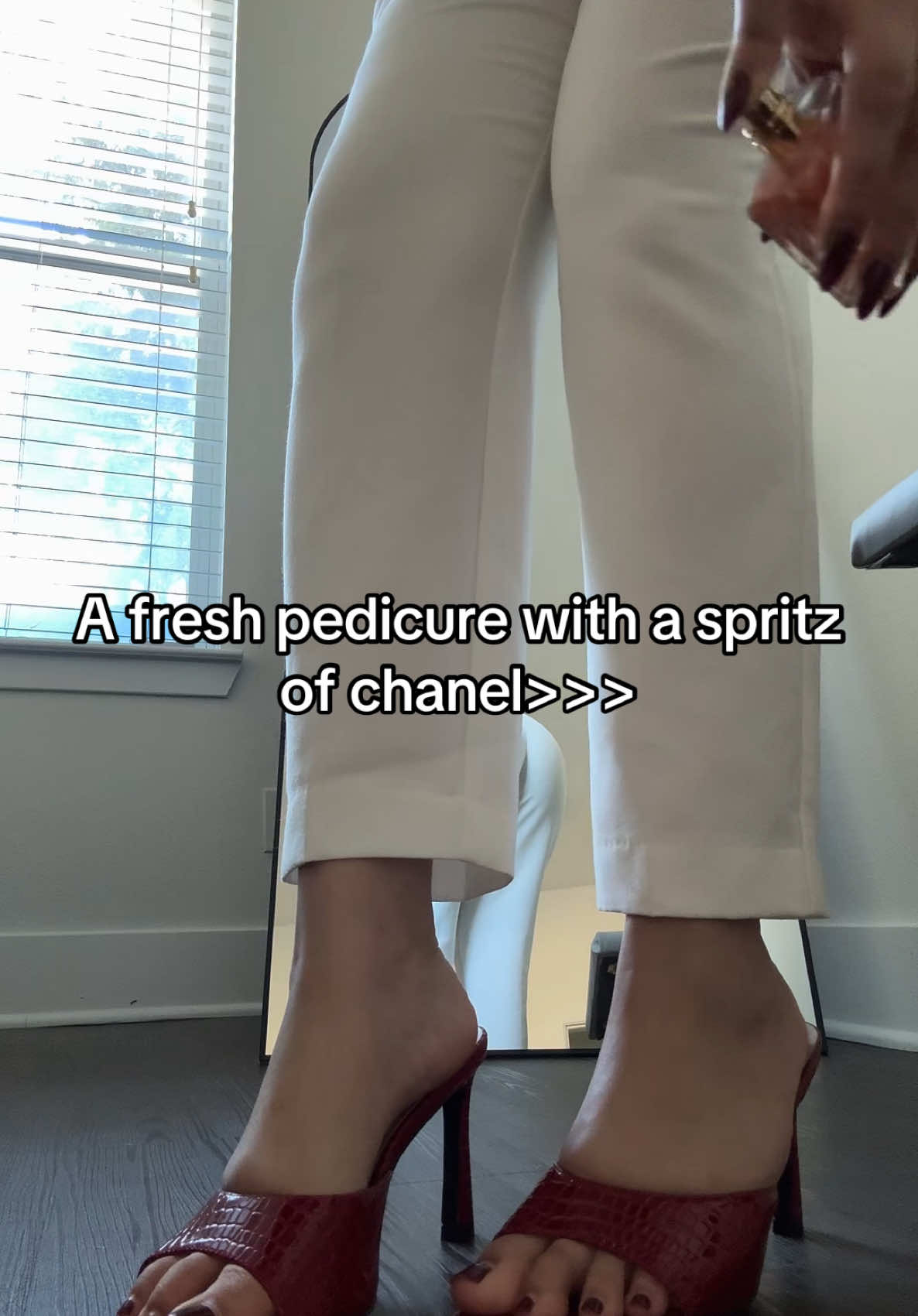 My favorite perfume🤍 #heels #heelsasmr #heelshaul #highheels #platformheels #heelhacks #hacks #platformshoes #heelslove #heelsaddict #opentoesandals #heelsvssneakers