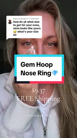 Replying to @Brooke🤍 I reordered and got a size 8 in the gem hoop nose ring and I’m obsessed 👏😍 #Piercing #NosePiercing #GemHoopNoseRing #NoseRing #NoseJewelry #Jewelry #BodyJewelry #giftsforher #tiktokshopblackfriday #tiktokshopcybermonday #stockingstuffers 