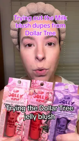 Trying out the jelly blush dupes from Dollar Tree!  ##blush##dollartree##ionimakeup