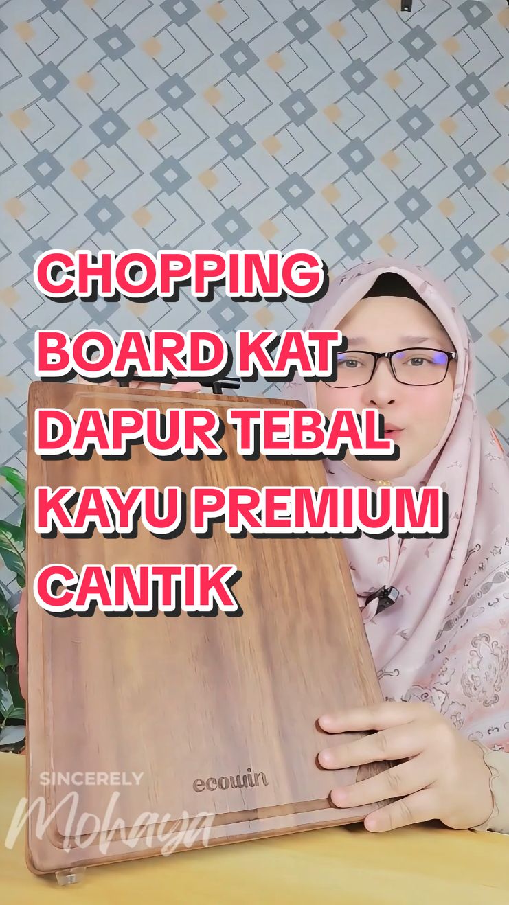 Replying to @watie_husain Kayu chopping boârd macam ini lah tahan lama. Tebal dan keras. Chopping board Ecowin ni serius cantik dan nampak premium ya. #choppingboard #papanpemotong  #choppingboardecowin 