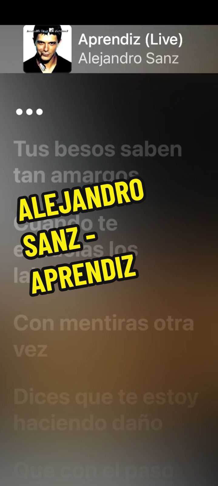 ALEJANDRO SANZ - APRENDIZ  #alejandrosanz #aprendiz #tendencia #parati #foryou #gustosculposos🎵 #Viral #letrasdecanciones #fyp 