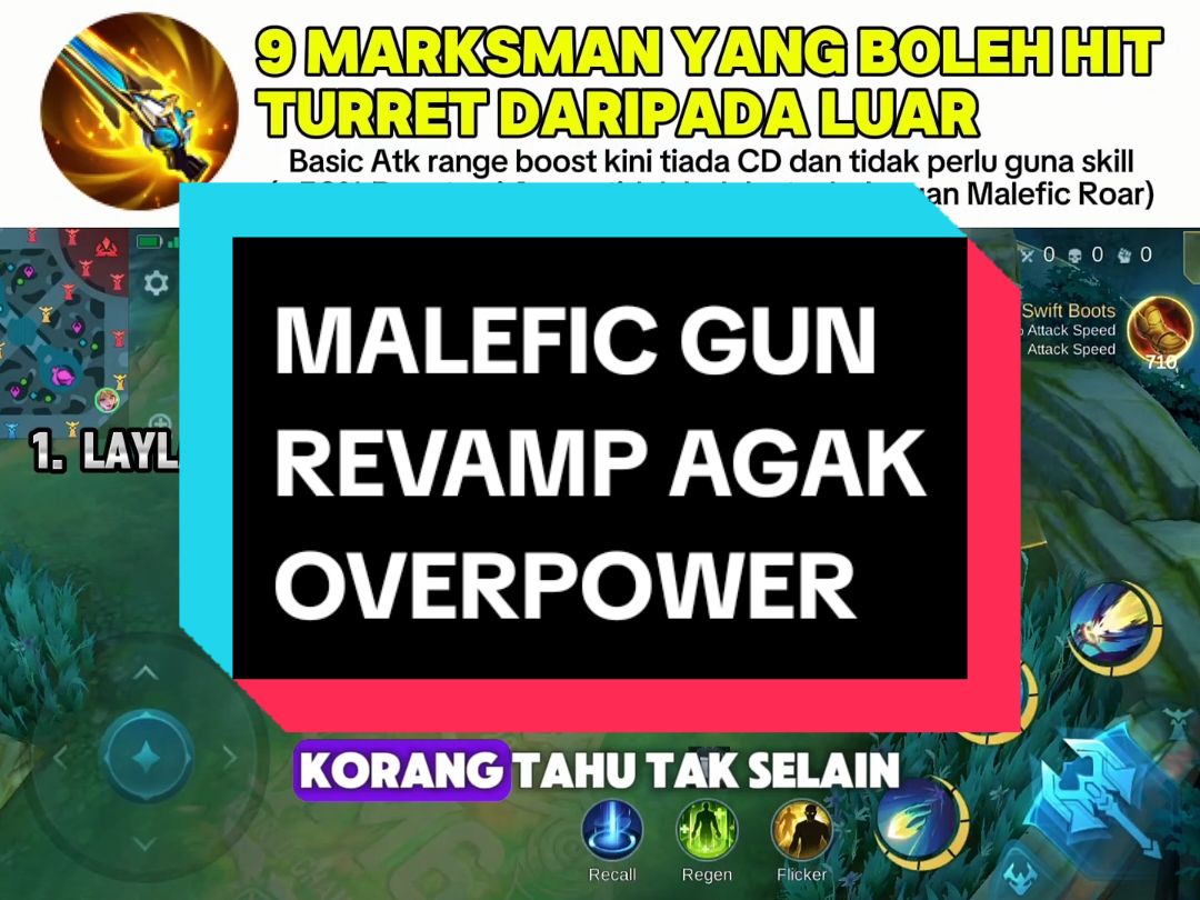 Jual Malefic Gun & beli Malefic Roar kalau musuh keras sebab ada 30% - 60% Armor Penetrasi (Natan & Lesley tidak perlu beli Malefic Roar) #MLBBMEGASALE #MLBonusBesar #MLBB #NoobSensei® #MLBBItem #MLBBUpdate #M6laysia 