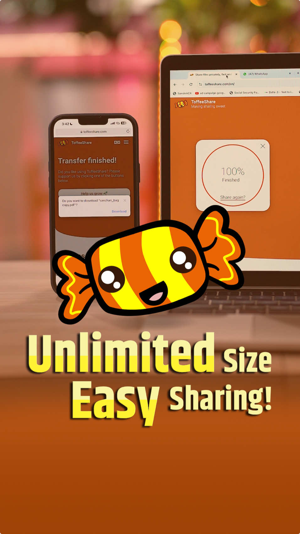 📁 Big file transfer made super easy! 😍 No app download needed – just use websites like 