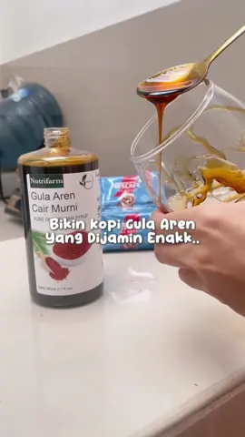 Yang suka kopi gula aren kayaknya wajib cobain bikin sendiri di rumah deh, beneran enak dan hemat budget ngopi ✅  #nutrifarm #nutrifarmgulaaren #gulaaren #gulaarencair 