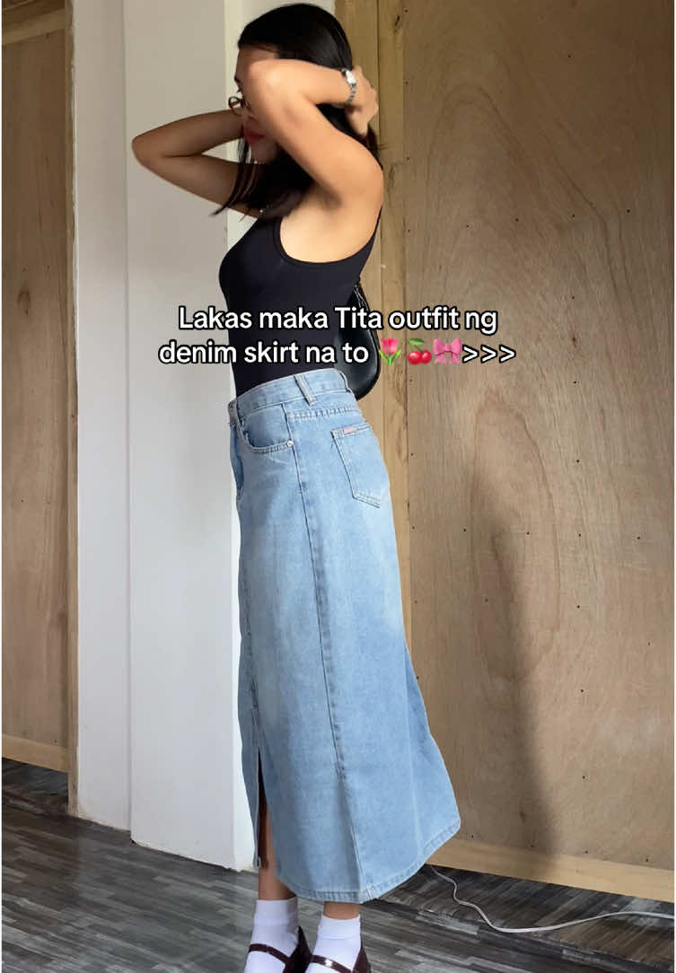 Lakas maka tita outfit naman nitong skirt 🤧♥️#longskirt #longskirtswithslit #denimskirt #longdenimskirt #longdenimskirtoutfit #longskirtoutfit #longskirtoutfitinspo #titaoutfits #fyp 