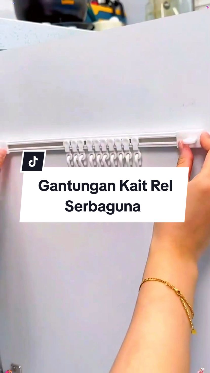 Gantungan Kait Rel Multifungsi Serbaguna, bisa ditempel dimana saja pastinya kuat dan praktis #gantungankait #gantunganserbaguna #trend #fyp 