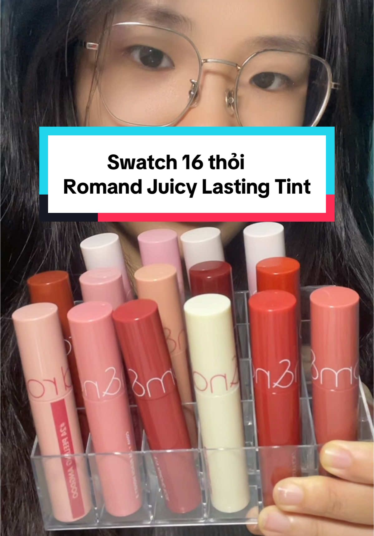 Swatch 16 thỏi romand juicy trong 1 phút #romand #xh #fypシ #lamdep #review #swatchson #romandjuicylastingtint 