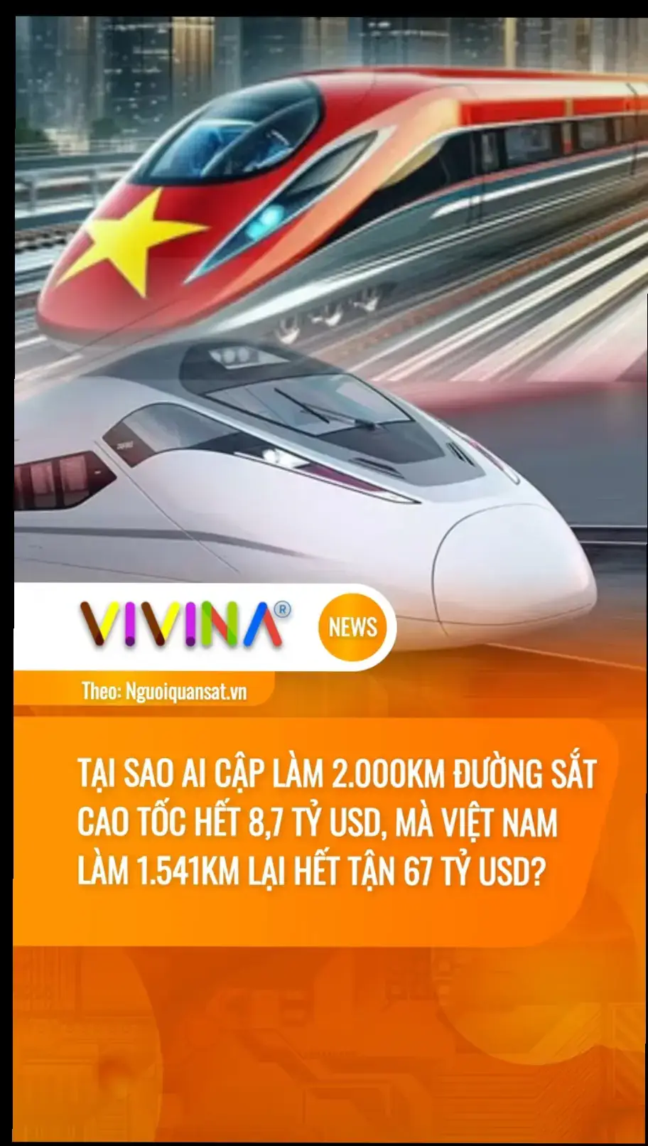 TẠI SAO AI CẬP LÀM 2.000KM ĐƯỜNG SẮT CAO TỐC HẾT 8,7 TỶ USD, MÀ VIỆT NAM LÀM 1.541KM LẠI HẾT TẬN 67 TỶ USD?#cauutkho292 #theblue🇻🇳🇻🇳 #thegioivayquay #cauutkho454 