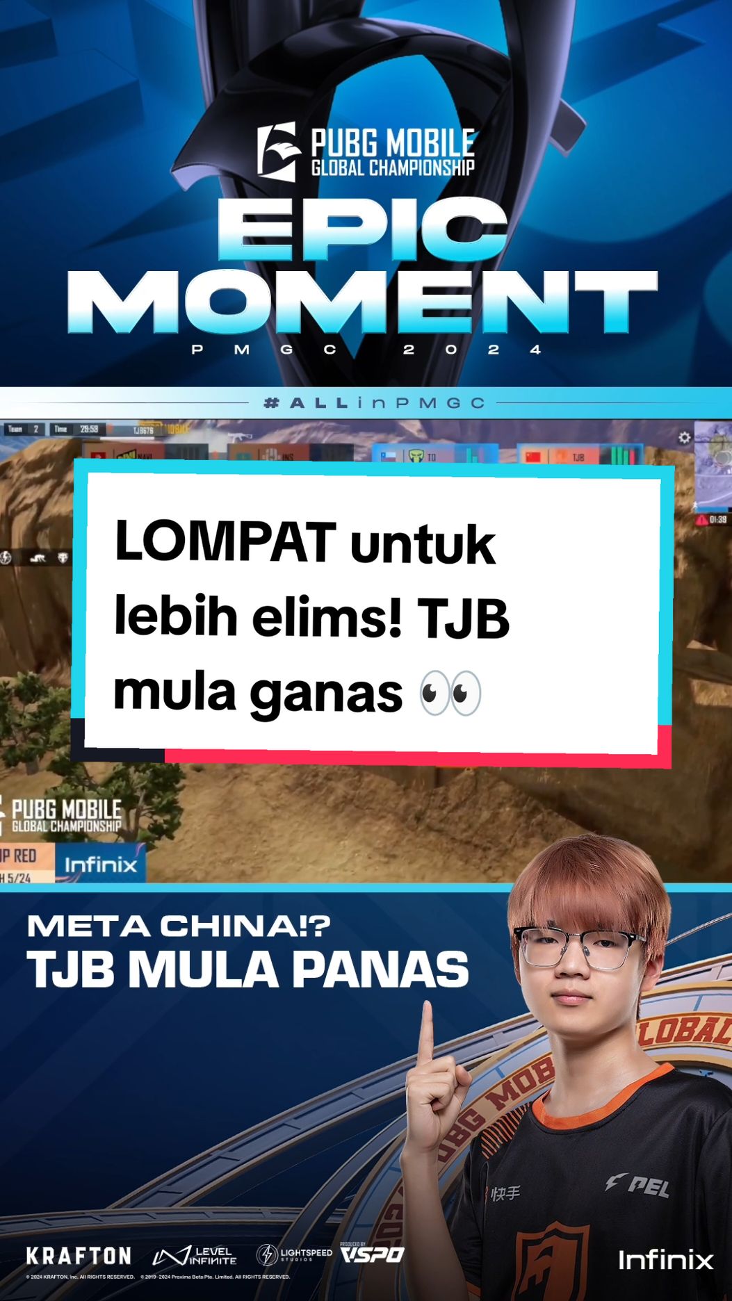 Perhatikan Champ China TJB Day 1 berjaya mencari rentak di Miramar 👀 Adakah pasukan lain bersedia menentang pasukan China? 📺 PMGC LIVE jam 6:45pm 💫 Liga 31 OKT - 24 NOV 💫 Finals 6 - 8 DIS #ALLinPMGC #PUBGMOBILE #PUBGMOBILEESPORTS #PMGC #PMGC2024 #InfinixPMGC2024 #KongsiBersama #KongsiJer #KakiGaming 