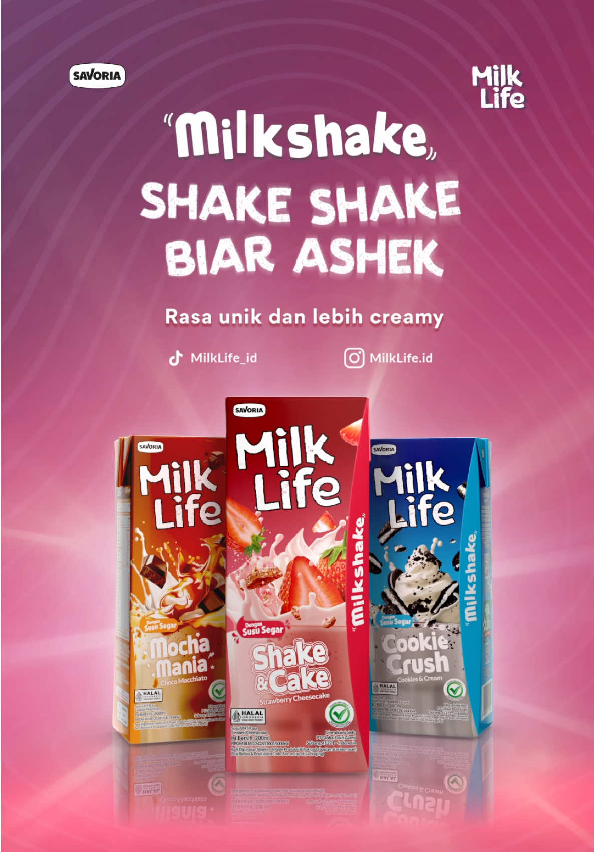 Baru! MilkLife Milkshake rasa Strawberry Cheesecake, creamy dan nyegerinnya bisa bikin hari kamu jadi makin ashek! #ShakeShakeBiarAshek #MilkLifeMilkShake #MilkShake #RealMilkforRealLife