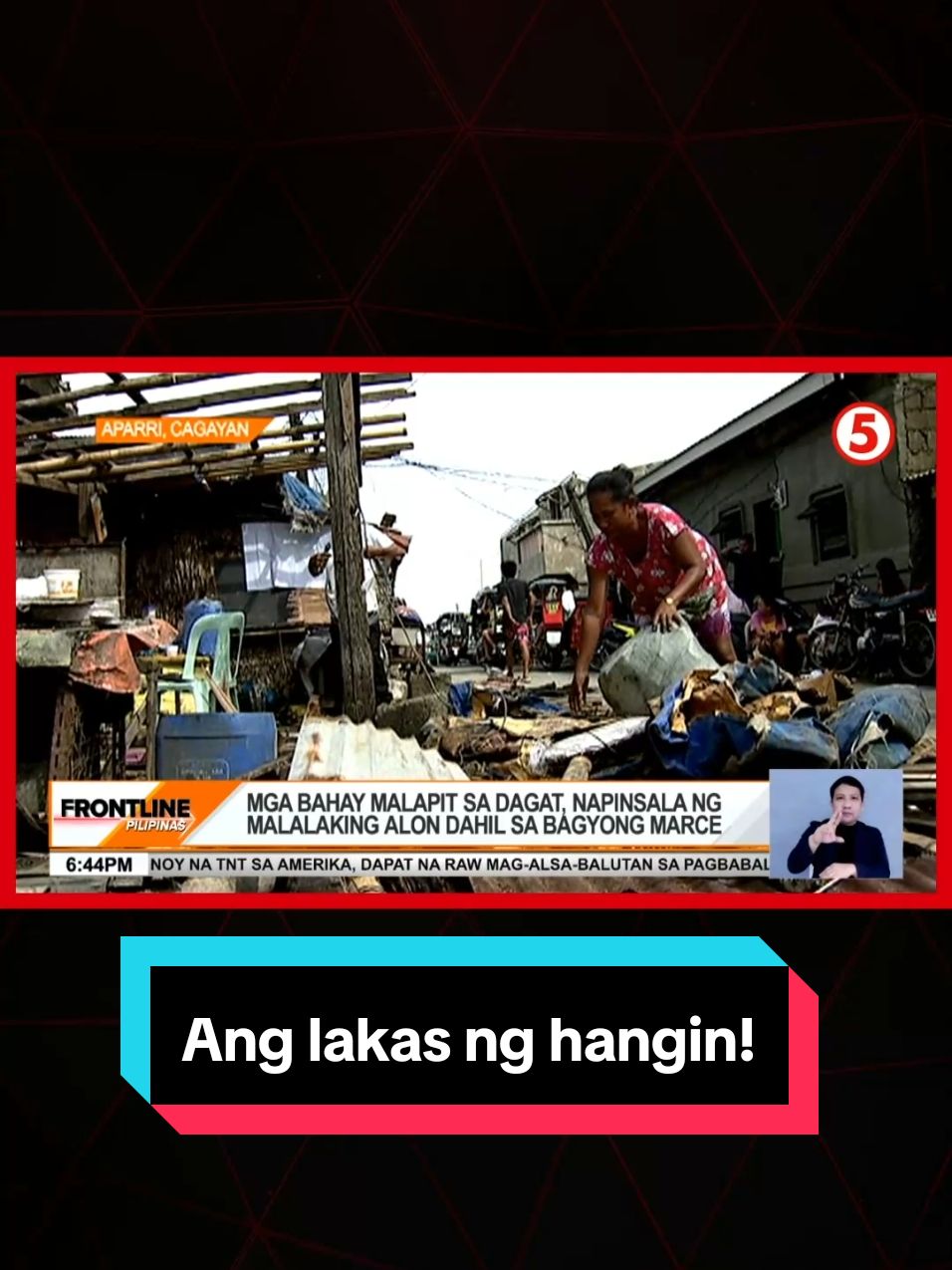 Nawasak ang mga tirahang malapit sa dagat dahil sa storm surge o daluyong na dulot ng Bagyong Marce. #News5 #FrontlinePilipinas #NewsPH #BreakingNewsPH 