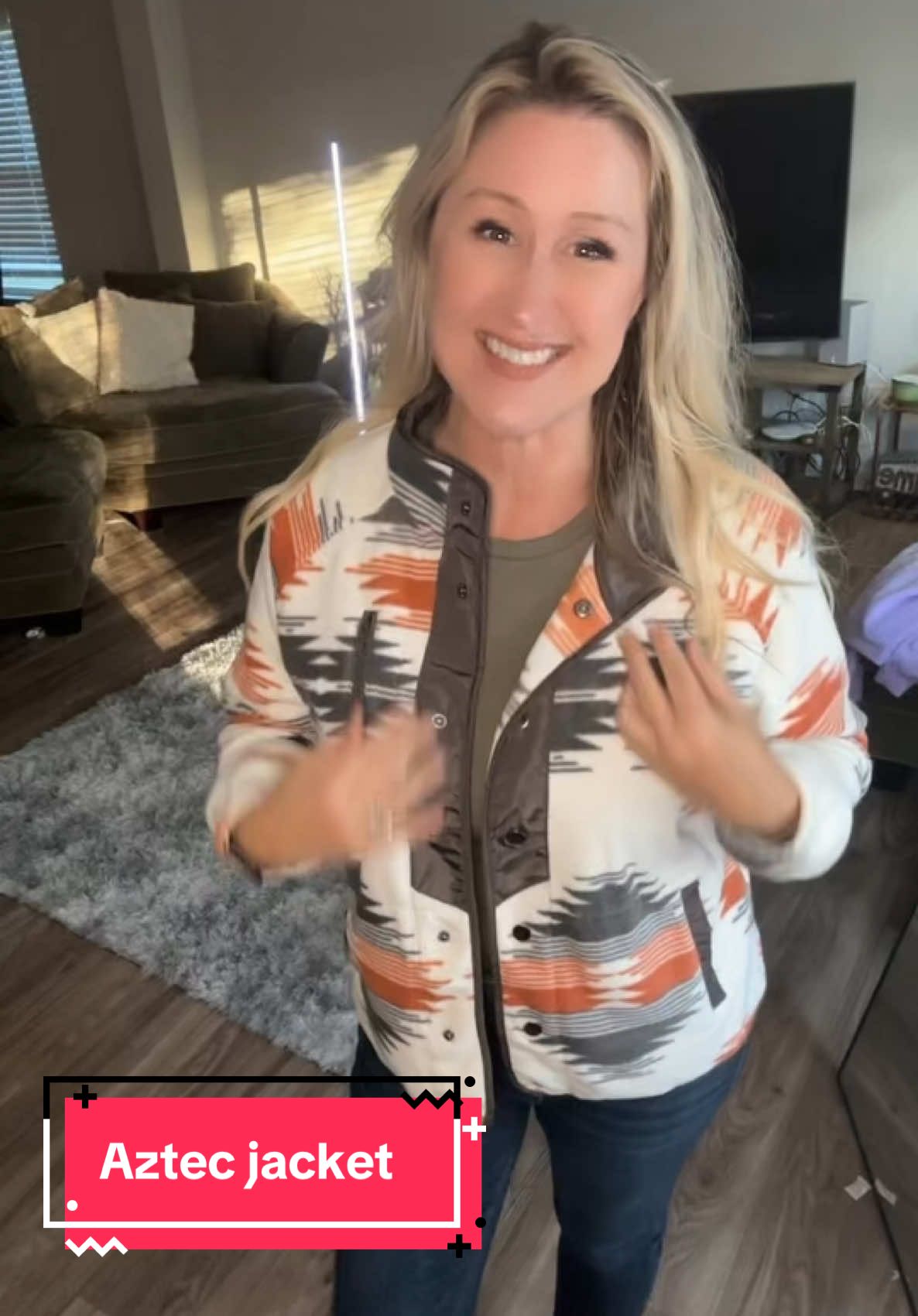 I am loving this Aztec print button up fleece jacket! Get it off the TikTok shop  ##tiktokshopblackfriday##tiktokshopcybermonday##blackfridayearlydeals##blackfridaydeals##blackfriday