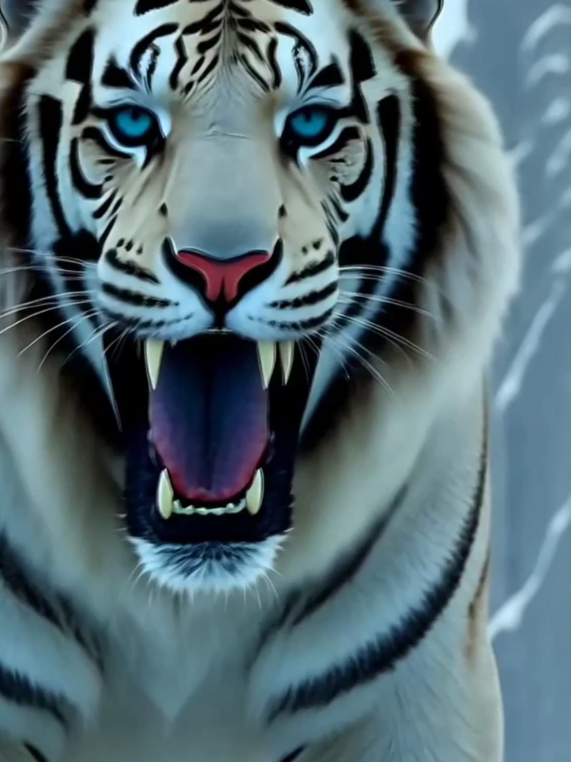 roared fiercely  #whitetiger #fyp #roar #beranda #ai 