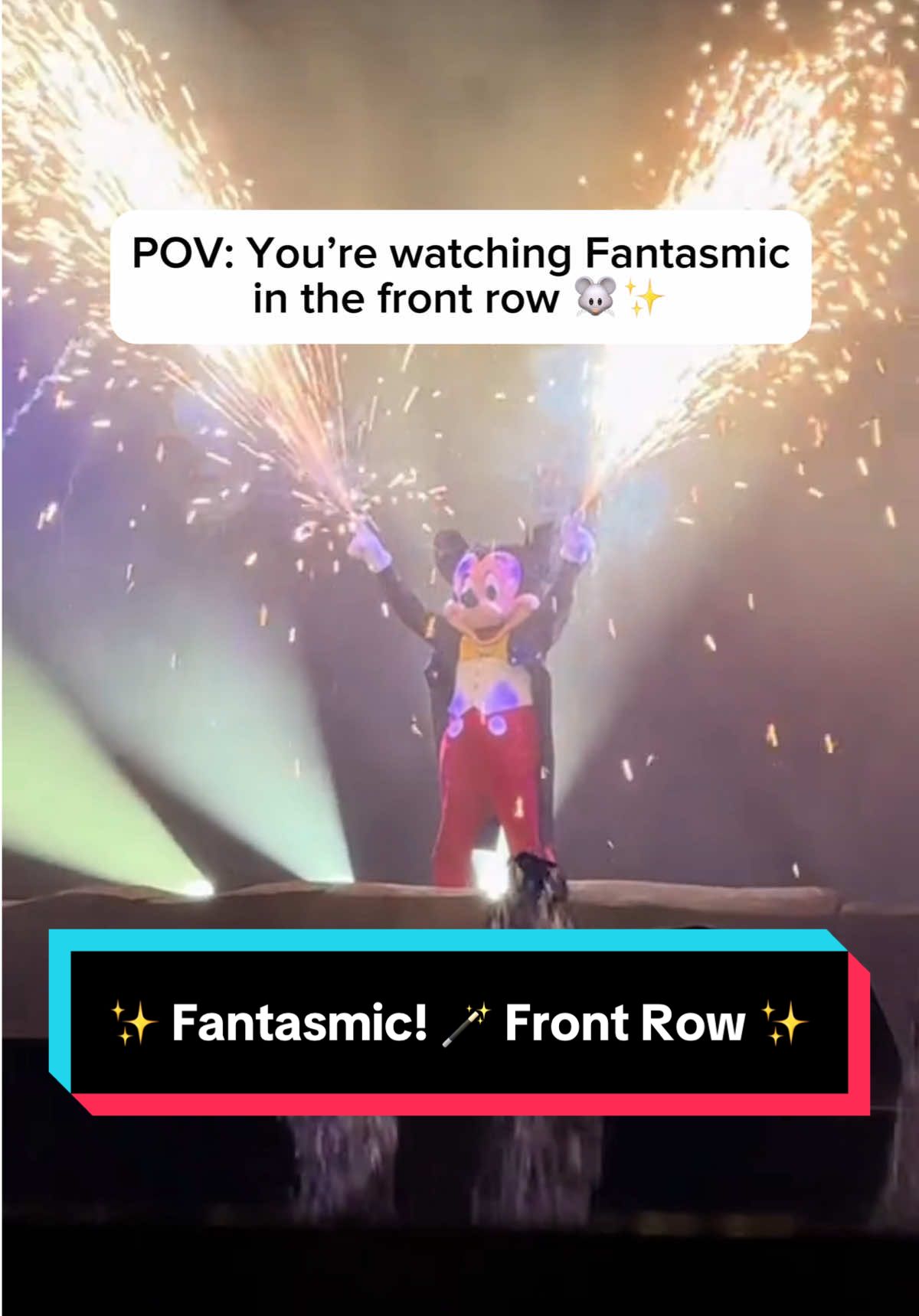 Attending the show front row: Fantasmic! 🪄 (via @Angie Wolf | Theme Park Girl) #Disney #DisneyParks #DisneyWorld #HollywoodStudios #Fantasmic #Show #Fireworks #SorcererMickey 