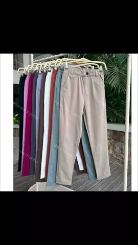 #New ￼（S-4xl)size/candy pants with button for women stretchable plain pants((Casual/Formal Pants)---COD Cotton Spandex Soft Belt Womenswear hand wash multicoloured elastic waist Only ₱195.20!
