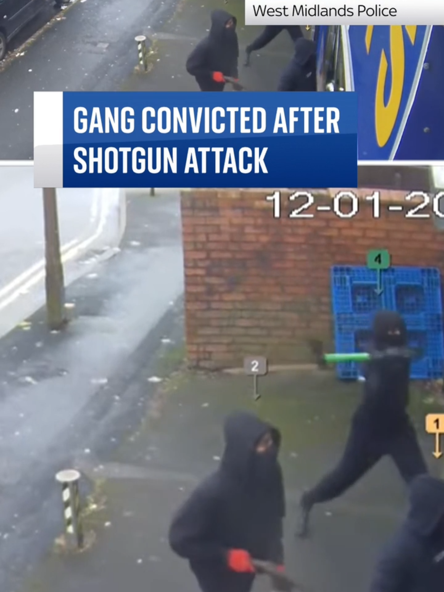 A gang approached a computer shop in Smethwick, smashed the windows and entered firing shotguns