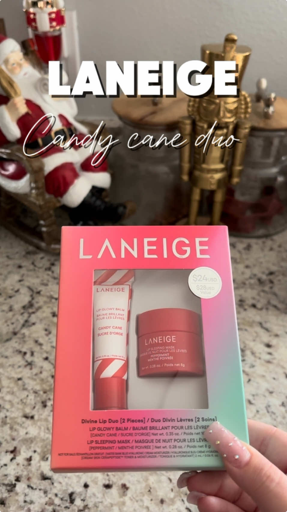 This lip balm and mask are AMAZING! Perfect for christmas 🎅🏼🎄🎅🏼 @laneige_us #laneigelipmask #laneige #laneigecandycane #christmasgift #stockingstuffers #tiktokshopblackfriday #tiktokshopcybermonday #bedsure #asmr #asmrnails 