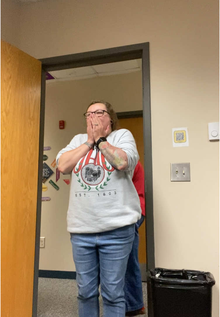 We suprised our old math teacher today. She had just recently moved schools because she was driving 30 minutes everyday to teach at our school. She was having a rough week so we are so happy we could make her day better. We love and miss you Shepherd!!!💕 (come back!)(she gave us permission to post this!!) @bri🩷 #fyp #blowthisup #viralvideo #fypシ 