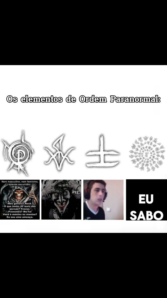 Pra mim esse vídeo representa completamente cada pessoa que assiste ordem e seu elemento (fiquem a vontade para discordar) eu tentei deixar tudo certinho mas não deu galeris. Sorry 😭#ordemparanormal #ordemparanormalrpg #ordemparanormaledit #cellbit #cellbitrpg #fyp #fyyyyyyyy  #vaiprofycaramba #rpgcellbit 