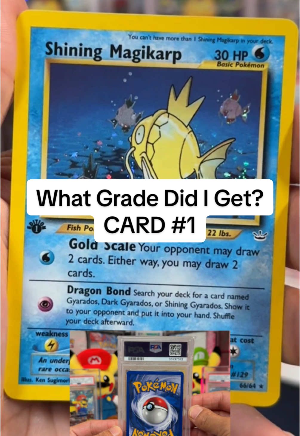Something new! What Grade Did I Get? - Card 1:  1st Edition Shining Magikarp #pokemon #pokemoncommunity #pokemontcg 