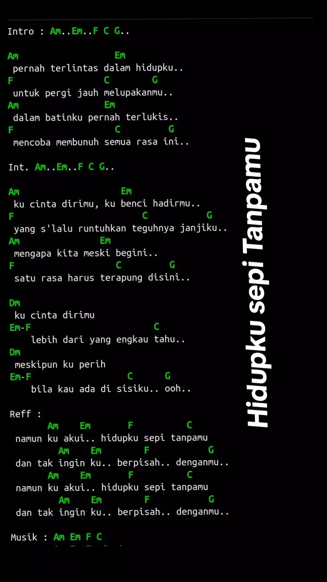 #pernahterlintasdalamhidupku #hidupkusepitanpamu #newsyclon #chord #90s #sad 