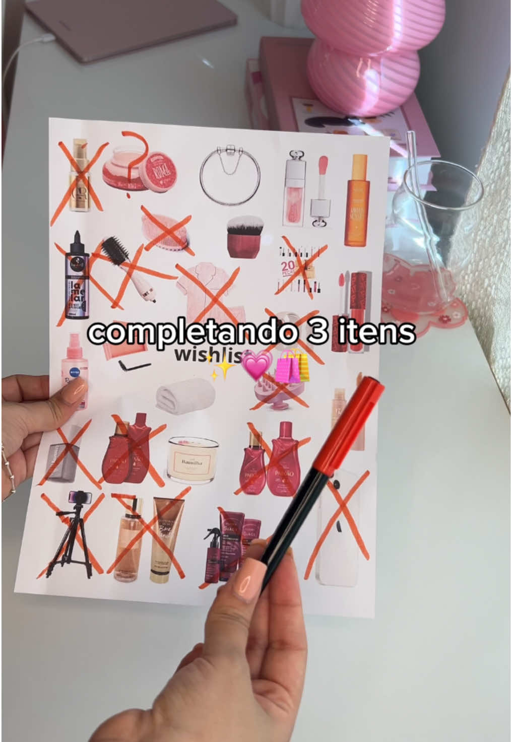 estamos na reta final amigas 🥹💗✨  #autocuidado #produtosdebeleza #wishlist #produtosdeautocuidado #glossfranciny #corretivorkbykiss #melu #rubyrose 