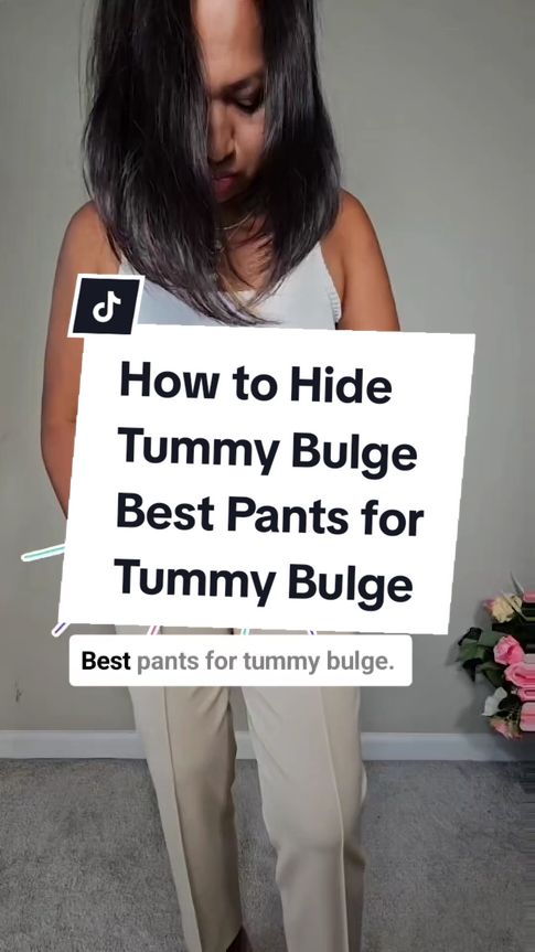 For hiding a tummy bulge, choosing the right pants can make a big difference. Here are some flattering options that help create a smooth, streamlined look: 1. High-Waisted Pants: Opt for high-waisted styles that hit just above the navel. These offer more coverage and hold in the tummy area, creating a smoother silhouette. 2. Flat-Front Pants: Look for pants without extra detailing or pleats in the front. Flat-front styles lie smoother against the stomach, helping to minimize bulk around the midsection. 3. Straight-Leg or Wide-Leg Pants: These shapes create balance and draw the eye vertically, which elongates the look. Straight-leg pants, in particular, add structure and avoid clinging around the tummy area. 4. Structured Waistbands: Pants with a thicker, more structured waistband or a hidden elasticized waistband provide gentle control and reduce the appearance of a bulge. Avoid non-stretch waistbands, as they can dig in and create discomfort. #styletipsforwomen #styletip #styletips #fashiontiktok #trousers #fashion 