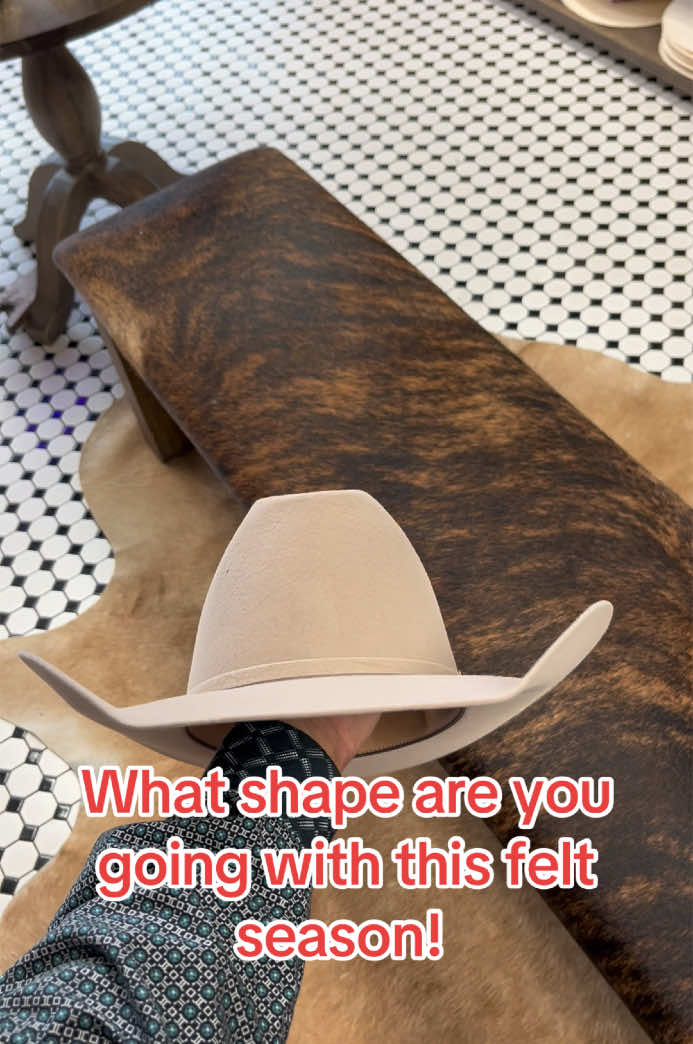 What shape are you going with this felt season?  #hats #felthat #cowboyhat #felthats #customhat #hatshop #hatstore #hatshaper #hatshapers 