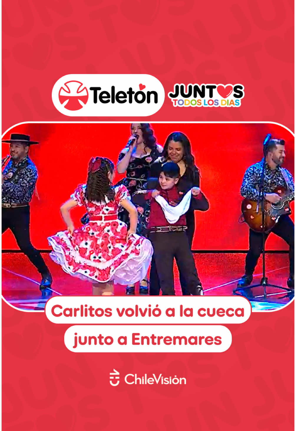 👏 Tras conocer su historia, Carlitos sorprendió bailando cueca junto a Entremares en la Teletón 2024. 🏦 Recuerda que puedes hacer tu aporte voluntario a la cuenta 24.500-03 de Banco de Chile. #JuntosTodosLosDías #Teletón2024