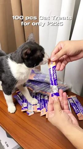 SOBRANG MURA NG CAT TREATS🐈😭 #cattreats #catstrips #cat #pettreats #chickenyolkcattreats #furbaby #100pcscattreats #catwetfood 