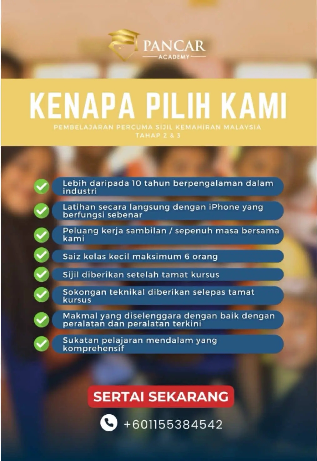 Akademi Pembaikan Telefon Selular pertama yang menggunakan Sistem Latihan Dual Nasional (SLDN) dan diiktiraf JPK 🇲🇾🎓 #belajarpercuma #pancaracademy #sijilkemahiran #sistemlatihandualnasional #tvet 