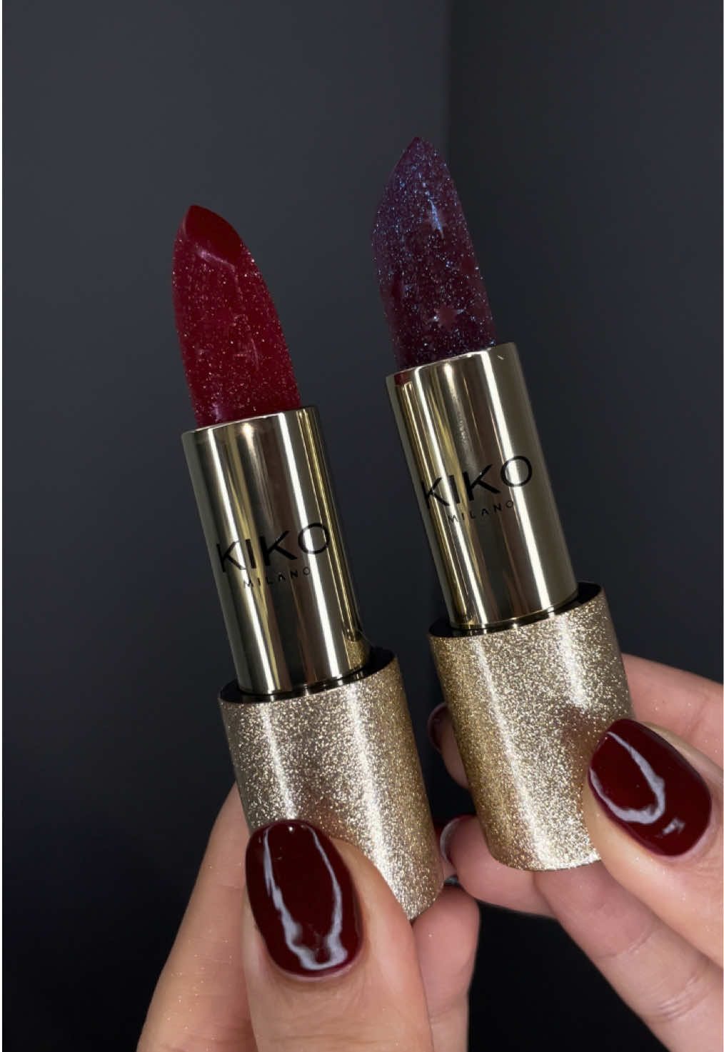 Glow through the #holidays with #KIKOHolidayWonderlights Starry Night Lipsticks! ✨ Sparkle in shades 03 Passionate Red & 04 Enigmatic Burgundy - perfect for any #festive look! ❤️ #KIKOMilano #beauty #BeautyTok #holiday #makeup #viralmakeup #glam #KIKOLips #limitededition #glow #shimmer #sparkle #sparkling #lipstick #holidaymakeup 